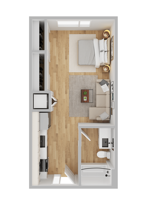 Arts Plaza Apartments in Gresham, Oregon Studio Floor Plan